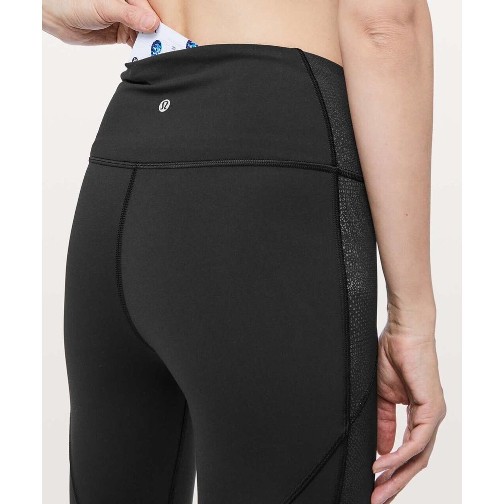 Lululemon Power Lines Crop Pant 21" Black Stretch Wicking Women's Size 8 - Picture 4 of 13